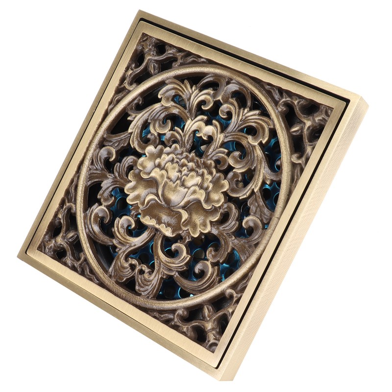 10x10cm Floor Drain Antique Copper Anti Odor Bathroom Floor Drainer