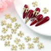 JUNCHAO 10Pcs Gold Bow Nail Charms, 20pcs/set, Rhinestone, Small, Bow,