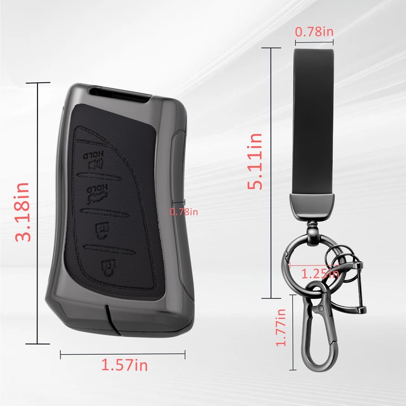 Qunzes Key Fob Cover with Heavy-duty Keychain for Lexus ES
