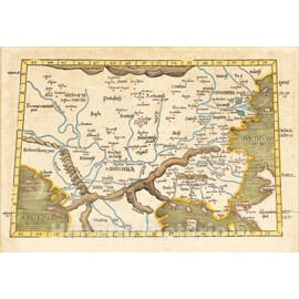 Historic Map : (Balkans, Romania, Greece) (Tabula IX Europae - Title on Verso), 1535, Lorenz Fries, Vintage Wall Art : 36in x 24in
