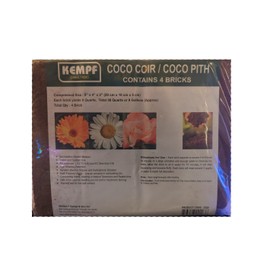 Kempf Compressed Coco Coir Bricks, Growing Medium, 4 Bricks, Organic, Garden Potting Mix, Peat Moss Alternative, Natural Certified Product. Total Package Yield 9 gallons