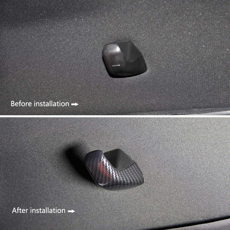 Jstotrim Carbon Fiber Rear Ceiling Roof Hook Cover Trim For