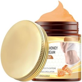 Crema de calor con cúrcuma y miel, cremas de calor con cúrcuma para la grasa abdominal y la celulitis, hidratante reparador antiedad la piel (1pcs)
