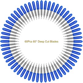 CJRSLRB 60 cuchillas de repuesto de corte profundo de 60° para máquinas de corte Cricut Explore Air 2/Air 3/Maker/Maker 3/Expression, hoja de corte profundo de punta fina para corte grueso de tela de