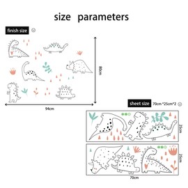 WOHAHA Wall Sticker, Cute, Animal, Dinosaur, Stylish, Wallpaper, Children, Room, Bedroom, Wall Paper, Kindergarten, Nursery, Removable, Waterproof, Wall Sticker, Home Decoration for Living Room, Wall