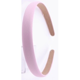 Mytoptrendz 2 Pcs Headbands 1.5cm Satin Matte Fabric Curved Plastic Alice Band Hair Band Headband No Teeth for Women Girls (Pink)