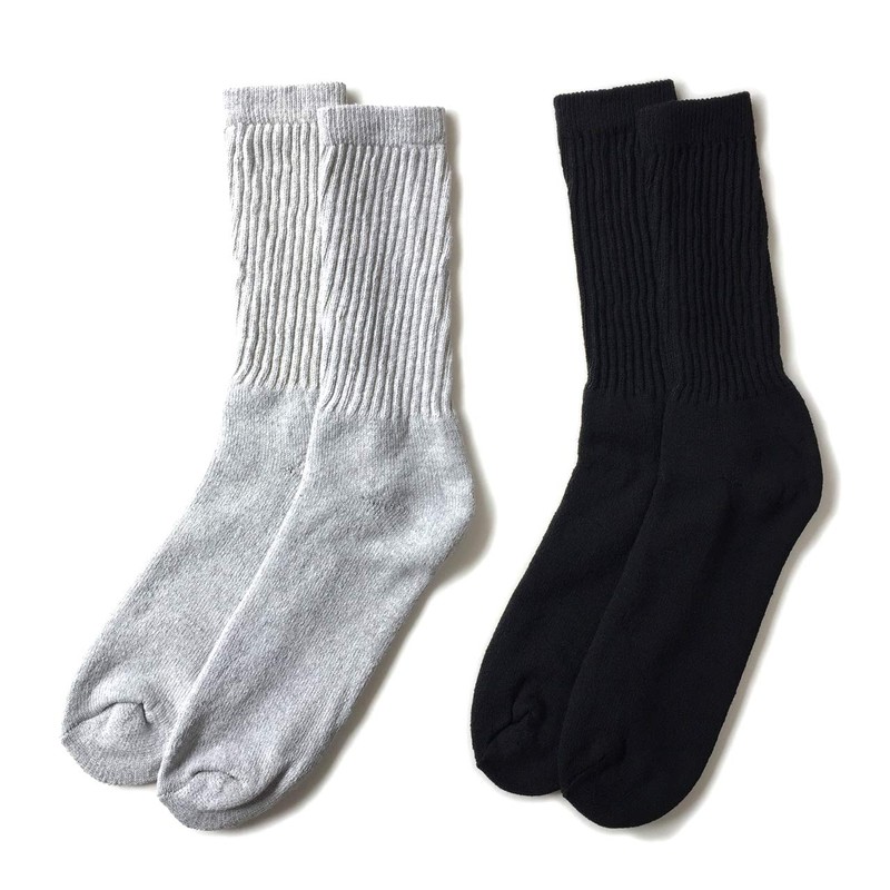 RAILROAD SOCK Crew Socks 6 Pairs (Grey/Black)