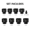 MIXPOWER 9 Pieces 3/4-Inch Drive Impact Socket Set, CR-MO, 6
