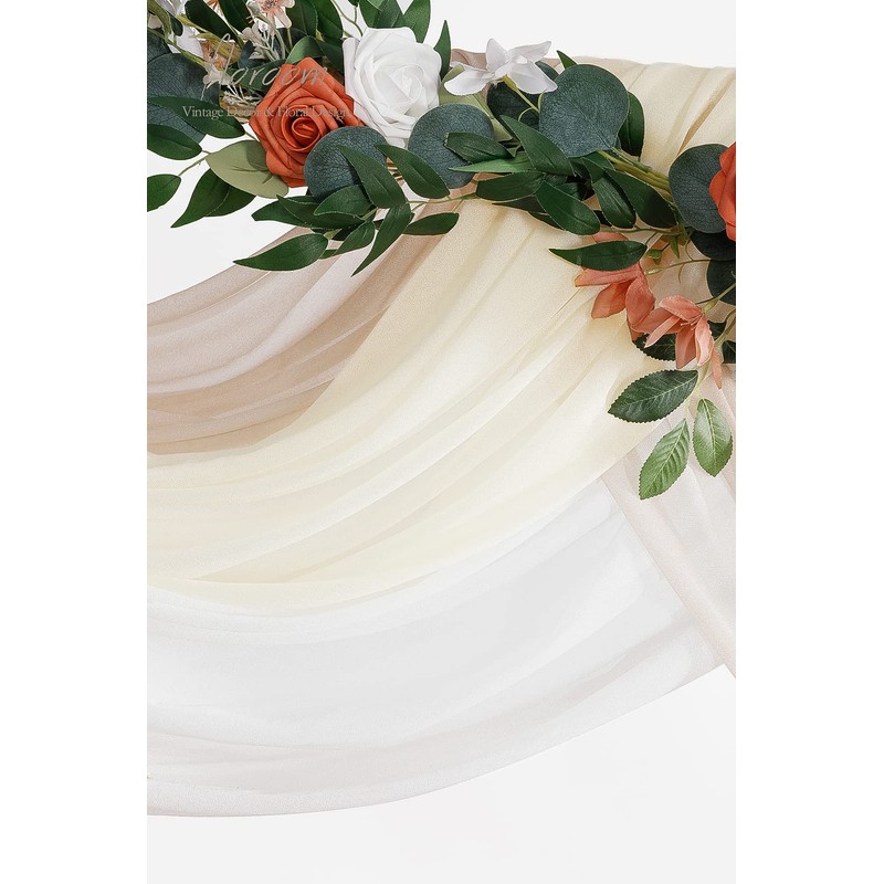 Floroom Wedding Arch Draping Fabric 3 Panels 20Ft Chiffon Fabric
