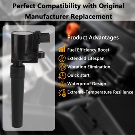 DG529 OEM Ignition Coil - Compatible with Ford Jaguar Lincoln Thunderbird 2002-2005 S-Type 1999-2003 LS 3.0L 3.9L 4.0L 4.2L - Replaces # GN10131 DG529 DG509