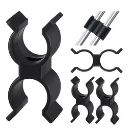 Timgle 4 Pcs Bimini Top Hardware Bimini Top Pole Clamps Bimini Bop Parts for Boats Pole Clamp Holder Boat Clip for Anti Rattle Bimini Brace Rowing Boat Dinghy Kayaks Accessories, Black