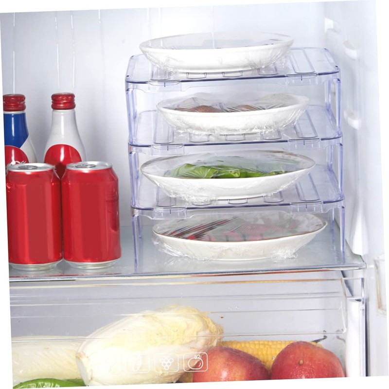 SHOWERORO 2pcs stacking shelf freezer rack Kitchen Storage Rack foldable