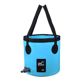 iGreely Folding Bucket, 20L Handy Folding Bucket, Easy to Clean with Tap - Perfect for Plumbing, Cleaning, Camping, Hiking, Fishing (Blue, 20L)
