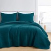 Chezmoi Collection Kingston King Size Bedspread Set, 3-Piece Teal Oversized