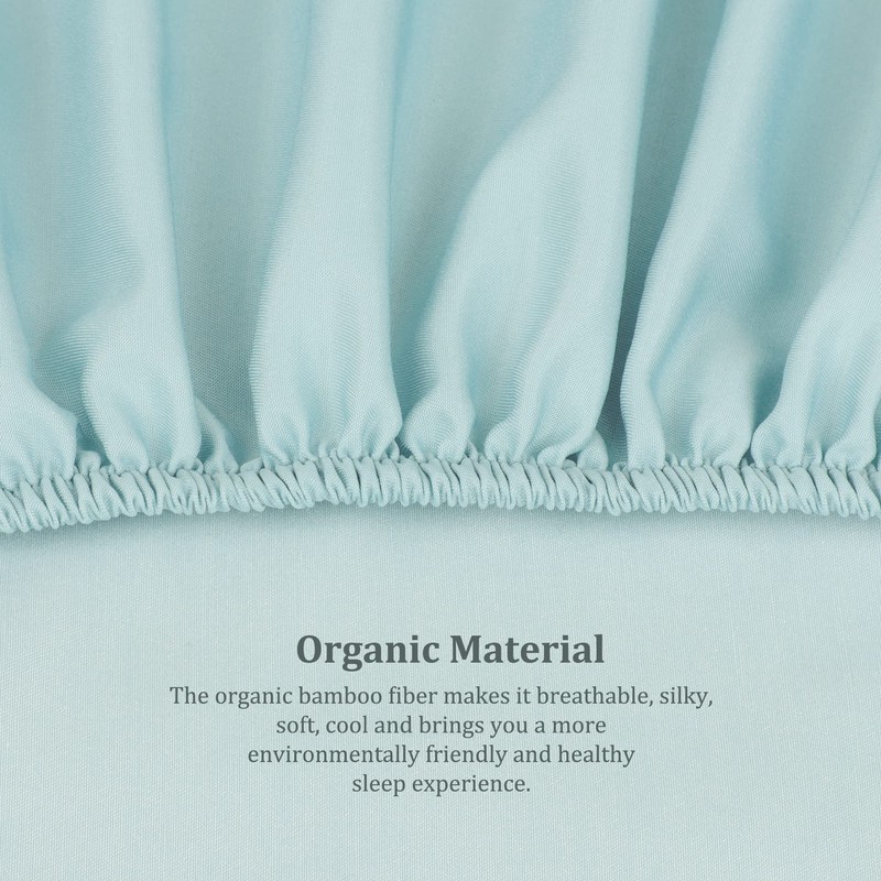 PiccoCasa Bamboo Fitted Sheet, Viscose from Bamboo Soft Silky Breathable