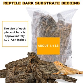 BNOSDM Reptile Terrarium Bark Substrate Bedding Tortoise Natural Cork Bark Reptile Climbing Mat Habitat Decor for Lizard Snake Spiders Hermit Crabs Tarantula Geckos Bearded Dragons (1.4 LB)