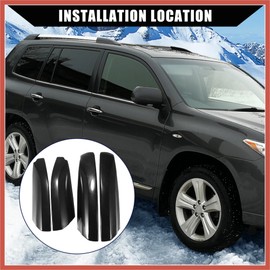 ACROPIX Upper/Roof Rack Rails End Cap Protection Cover Shell for Toyota Highlander 2008-2013 / Rails End Covers Shell Cap / 4 Pcs/Black Car Parts