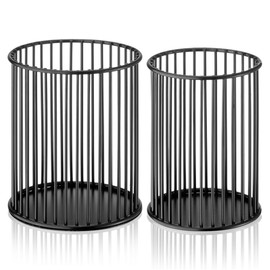 YAMAJA 2 Pack Metal Pen Holder for Desk,Makeup Brushes Cup Holder, Utensil Holder, Home and Office Organizer, Black