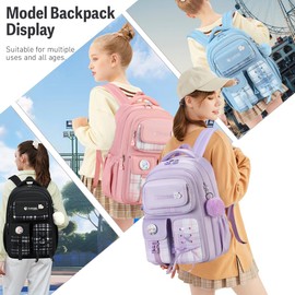 Cusangel Girls Backpack Kids Backpack for Girls,8Age + Girl School Bookbag,18in Purple Travel Backpack,Large Capacity Waterproof Daypack