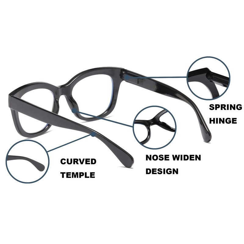 ZXYOO Oversized Reading Glasses for Women,3 Pack Blue Light Blocking