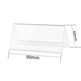 Changyeah 10 Pcs Acrylic Label Holder, 9 x 6 cm Transparent Acrylic Price Tags, Slanted Business Cards Display for Office Business Conference Meetingroom Student School Classroom