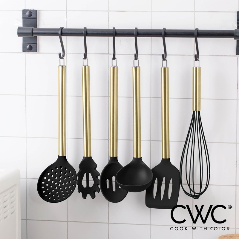 COOK WITH COLOR Silicone Cooking Utensils, Kitchen Utensil Set, Easy