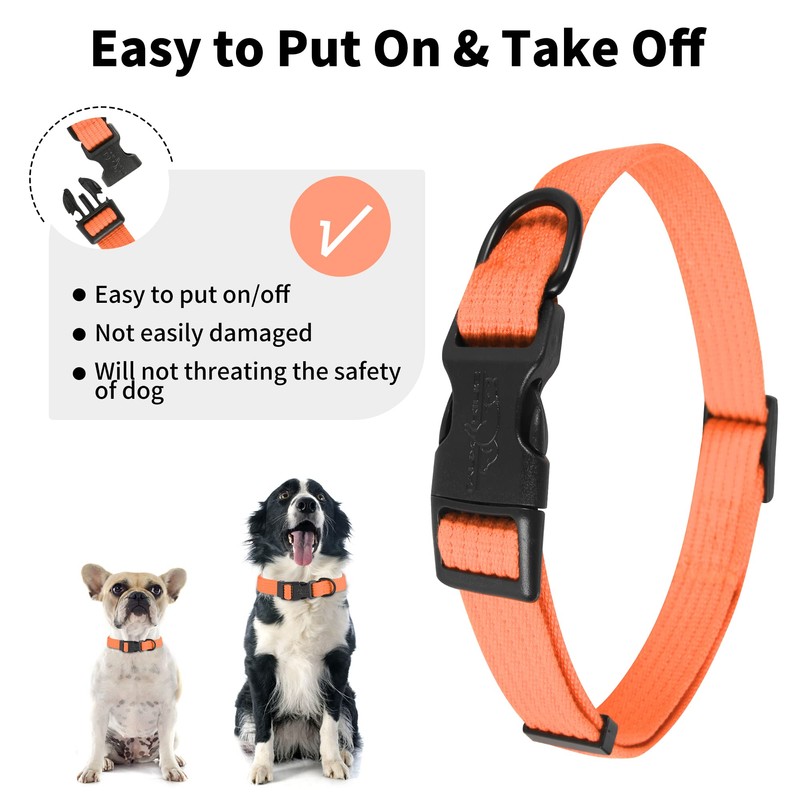 lynxking Dog Collar Soft Padded Breathable Cotton Solid Color Strong