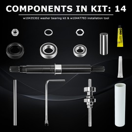W10435302 & W10447783 Washer Bearing Tool Kit with Tub Seal - Compatible with Maytag Bravos XL, Whirlpool Cabrio, Kenmore - Solves Noisy, Shaking, Leaking, UL/OL Error