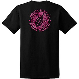 Koloa Surf Company Hawaiian Honu Turtle Heavyweight Tees - Black/Pink - XL Tall