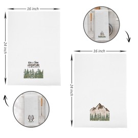 Knibeo Cabin Kitchen Towels,Cabin Decor,Rustic Cabin Decor Wildlife Hand Towels for Bathroom,Log Cabin Decor,Farmhouse Kitchen Towel,Cabin Owner Gifts,Woodland Decor,16x24 Inch Set of 4