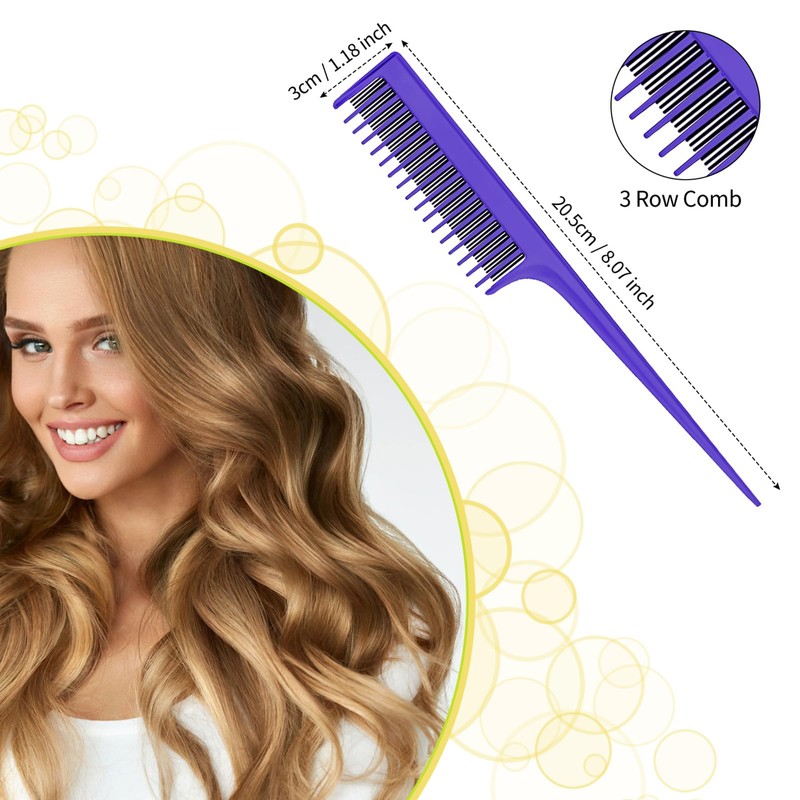 Patelai 3 Pieces Hair Styling Comb Set, Includes Teasing Fluffy