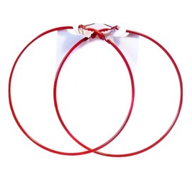 Divas Diggables LARGE 3 INCH HOOP EARRINGS RED HOOP EARRINGS SIMPLE THIN HOOPS 80mm HOOPS