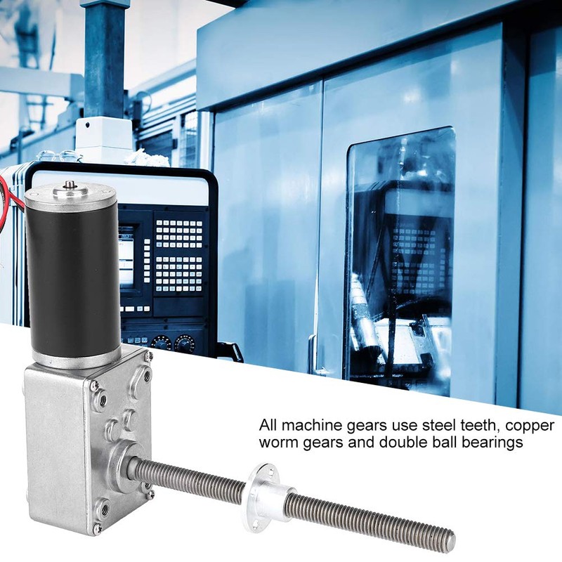 12V Geared Motor with Torque, 1280 M8 Double Shaft Worm