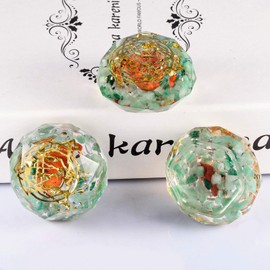 Rockcloud Star of David Orgone Crystal Stone Energy Generator Chakra Blanacing Healing for Yoga Reiki Meditaion Desk Ornament, Green Aventurine