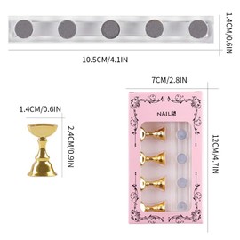 Jrusmr 4 Sets Acrylic Nail Display Stands, Magnetic Nail Tip Practice Holders with Crystal Base-Professional DIY Tools for False Nail Tips and Manicure-Home and Salon Use