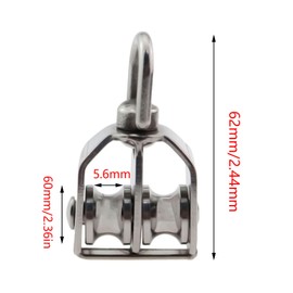 Guifeng 304 Stainless Steel Double Pulley Lifting Ring Pulley M15 Traction Pulley for Power Construction Industry Traffic