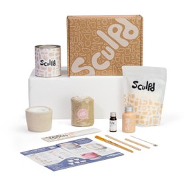 Sculpd Candle Making & Pottery Kit - Complete Art Set: Includes Air Dry Clay, Soy Wax, Fragrance & Tools - DIY Arts & Crafts Gift for Adults, Teens, Men & Women Crafting Supplies (Basil Citrus)