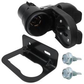 HaeKap 9U5Z-14489-MAA, 9U5Z14489MAA Trailer Brake Harness Towing 4/7 Plug Connector with Bracket Fit for Ford F250/F350/F450/F550 Super Duty 2009 2010 2011 2012 2013 2014 2015 2016