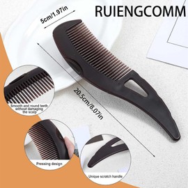 RUIENGCOMM Hollow Comb Temperate Hair Care Brush Detangling Exfoliating Comb for Various Hair Types and Populations Promote Healthy Scalp and Shiny Hair (3-piece set)