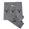 Set of 4 Felt Cutlery Bags Stag Light Grey
