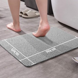 Non Slip Shower Mat, Anti Slip Bathtub Mats, Fast Drying Drain PVC Loofah Bath Mat for Tub, Floor, Bathroom, Wet Areas (Beige, 24"x36")