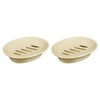 sourcing map Soap Container, 2Pcs 15.5x11cm Plastic Soap Dish with