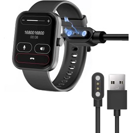 Compatible with Blackview 1.83 inch Smartwatch W20 Charger, 2 Pin Magnetic USB Replacement Charging Compatible with Blackview W20 Smartwatch 1.83 inch (Black)