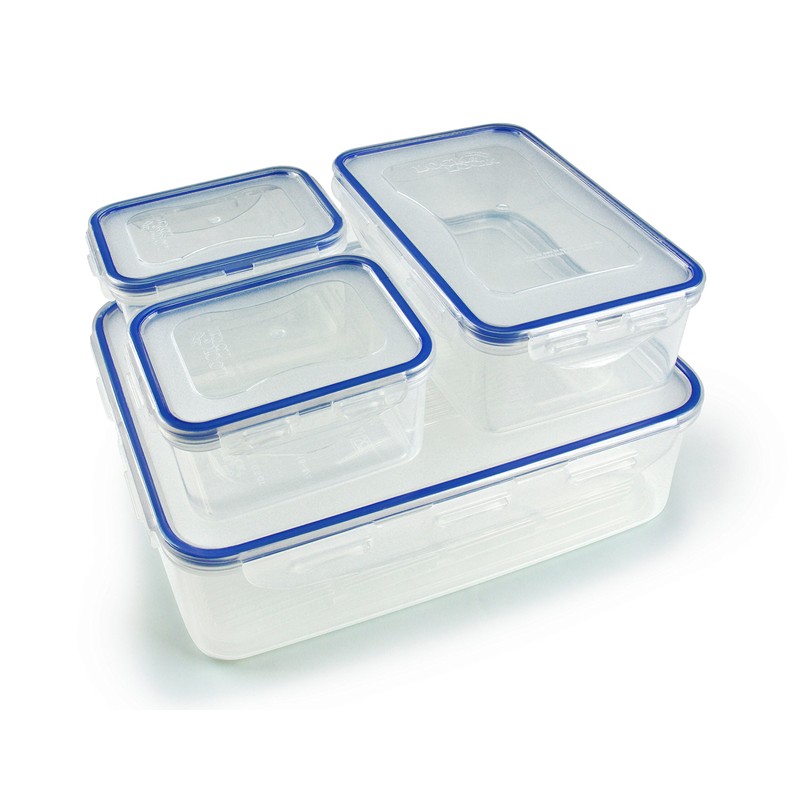 4pce container set - Rectangular 3.9lt with Freshness Tray/ 1.0lt/