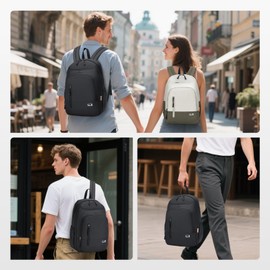 BAGZY Hand Luggage Backpack Aeroplane for Ryanair Hand Luggage 40 x 20 x 25 Small Backpack Lightweight Cabin Bag Daypack Travel Bag 20L Travel Backpack for Work College Women Men, Rice Black, Backpack