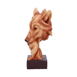 Nemesis Now H5034R0 Natural Protection Wolf Mother and Cub Wood Effect Bust, Polyresin, One Size