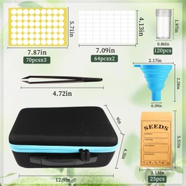 120 Slots Seed Storage Organizer with 25 Envelopes Portable Sturdy Seeds Container Box Airtight Garden Seed Saver Saving Kit (medium-120 Slots)