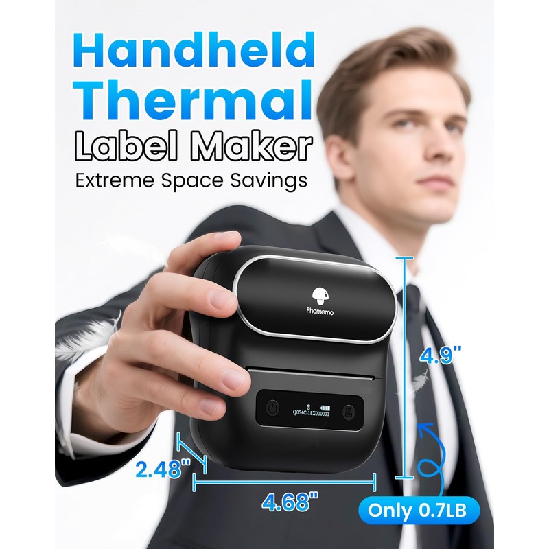 Phomemo Label Maker, M220 Thermal Label Printer, 80mm Portable Bluetooth