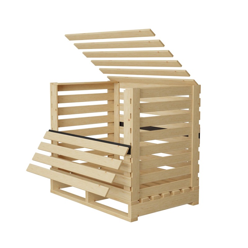 Greaton, Wooden Stackable Shipping Crate with Slatted Heavy Duty Structure,