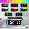 Colorful Nightlight LED Digital Alarm Clock with Super Loud Dual
